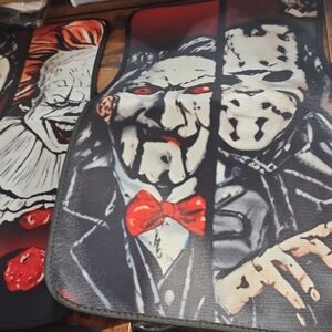Horror Movie Character Car Floor Mats - Black and Red